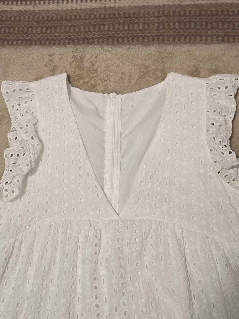 Cap sleeve Bohemian snow white mini romper dress woman - Picture 5 of 9